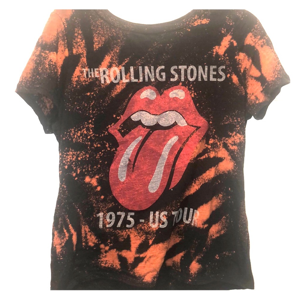 DIY Bleached Rolling Stones t-shirt